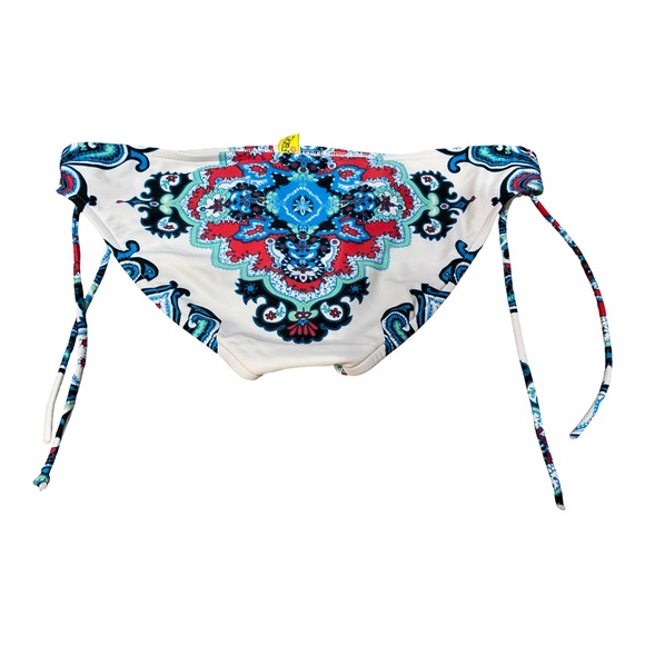 Surfside Multicolor white Bikini Bottoms size XL EUC Blue Red Turquoise - Picture 2 of 4